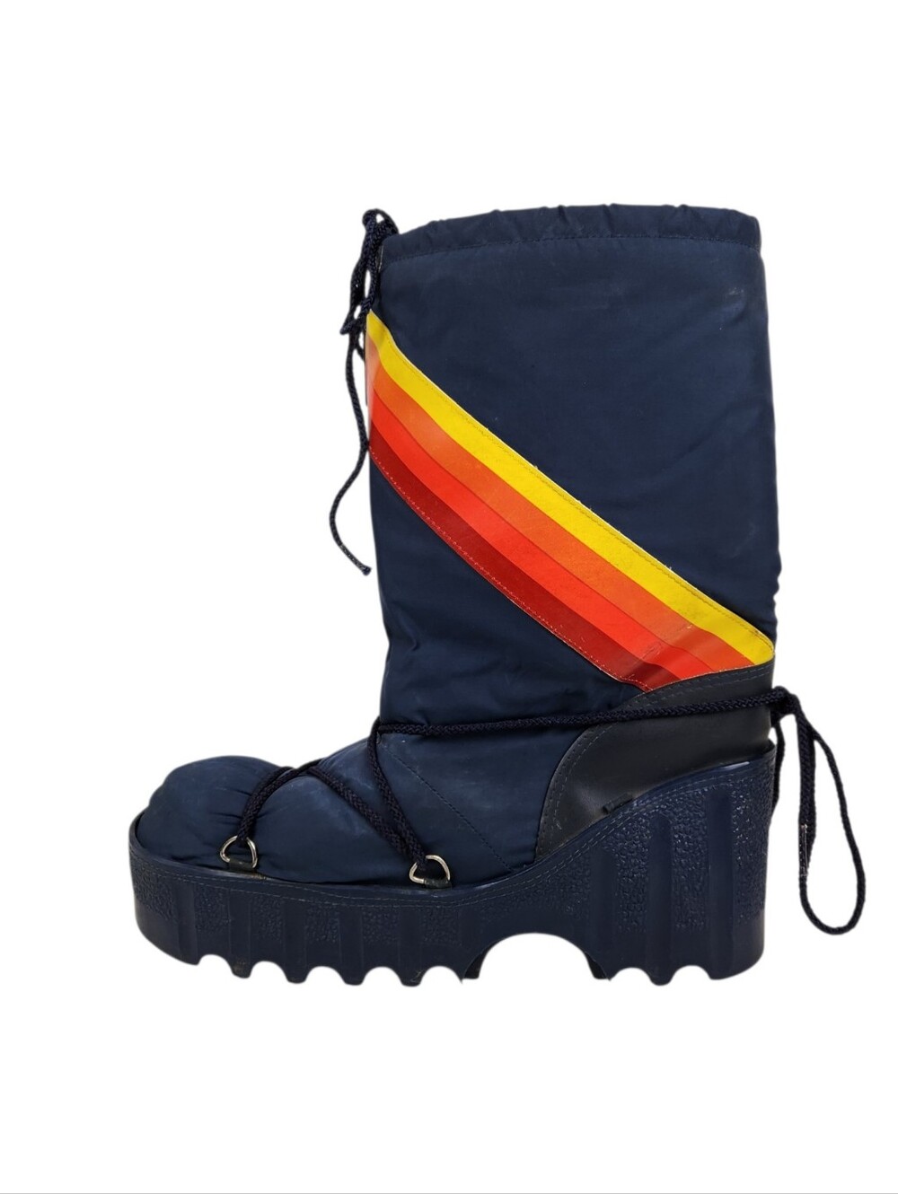 Vintage Rainbow Moon Boots Winter Ski Snow Nylon Mens Size 10 - 11 Size Large - Picture 4 of 15